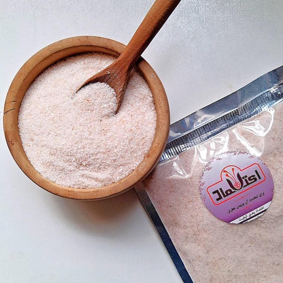 نمک صورتی سابیده 500 گرمی اعتماد درجه یک و سالم