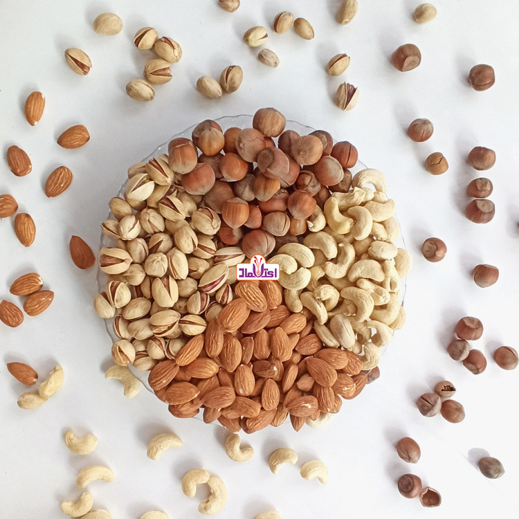 آجیل چهار مغز خام یک کیلویی اعتماد تازه (تخفیف ویژه) پک یک کیلویی