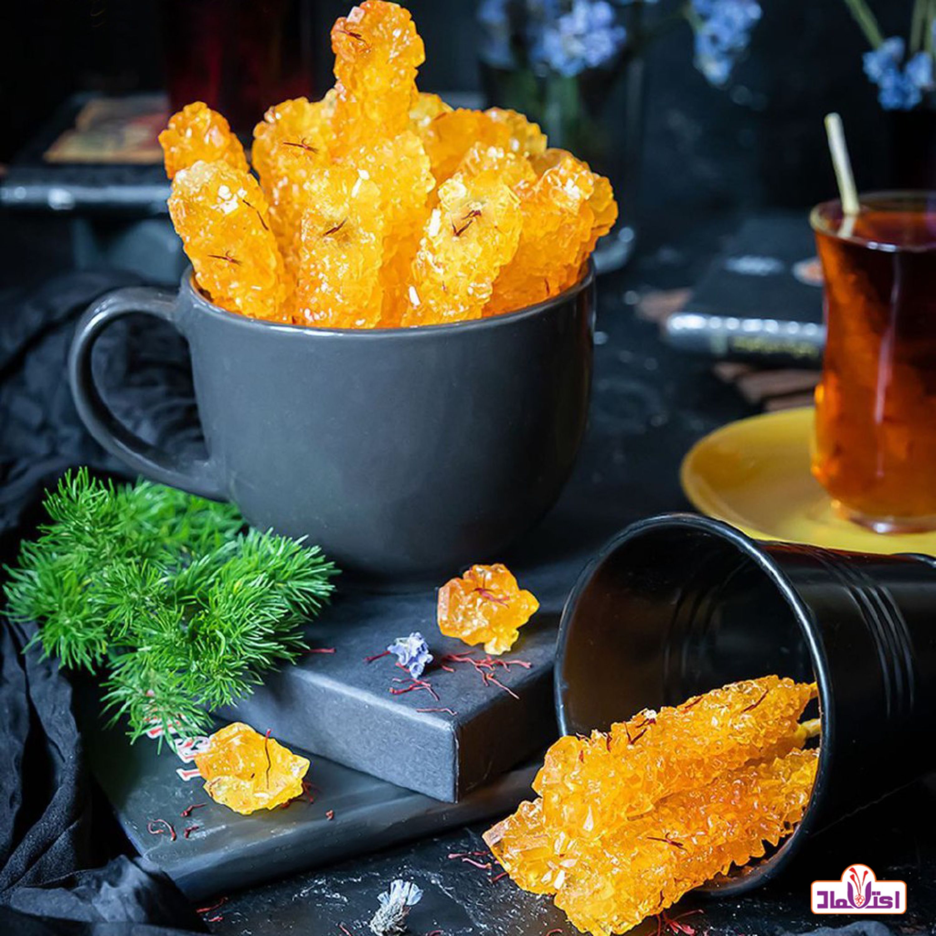 نبات نی دار زعفران پاش اعلا 500 گرمی اعتماد (نی دار چوبی)