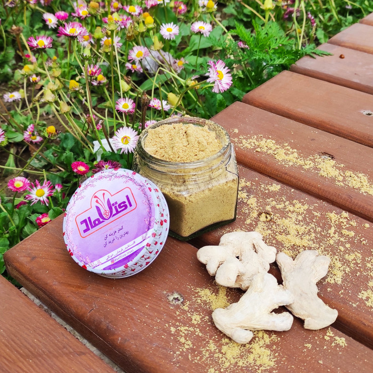 پودر زنجبیل اعلا یک کیلویی اعتماد زنجبیل سابیده خالص