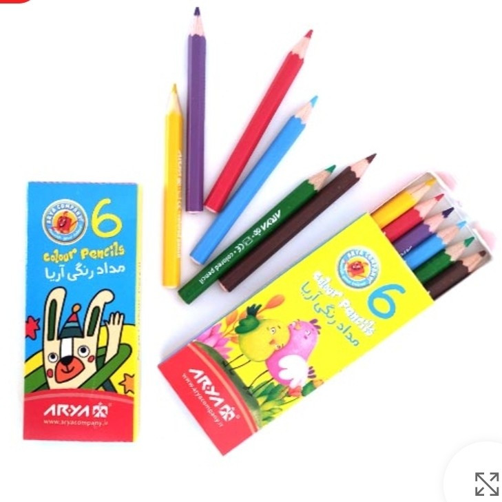مداد رنگی 6رنگ کوتاه اریا