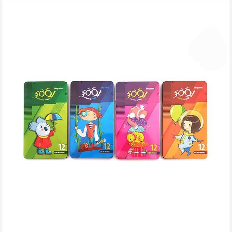 مداد رنگی 12 رنگ جعبه فلزی لوکی