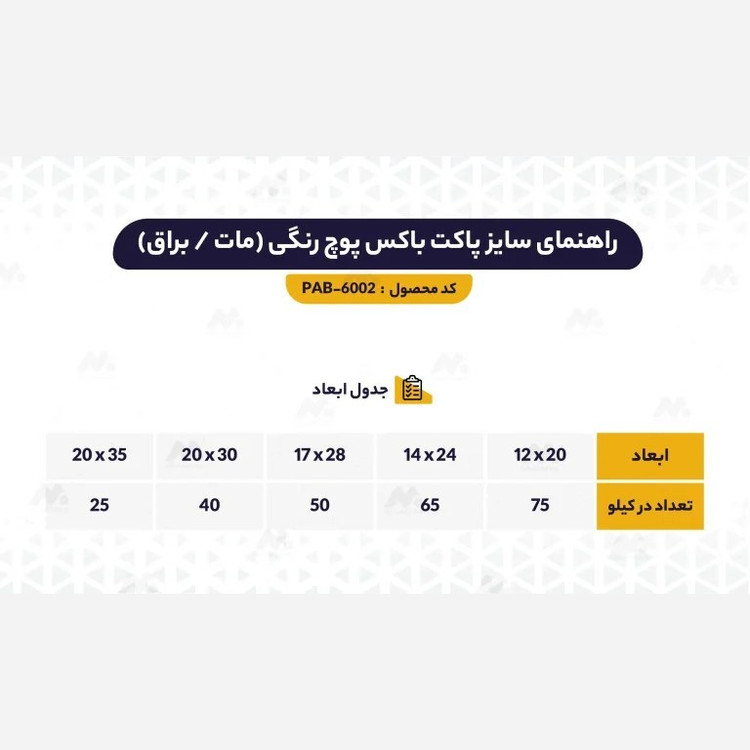 پاکت باکس پوچ مات طلایی