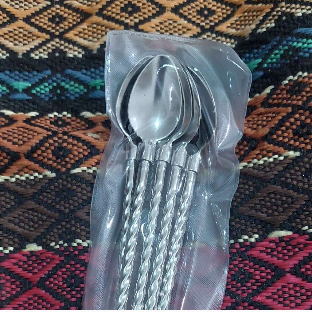 قاشق فلزی نی دار 6 تایی