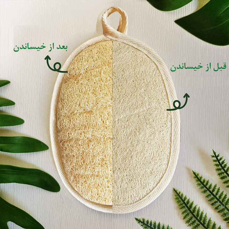 لیف حمام مدل لایه بردار طبیعی گیاه لوفا بسته 6 عددی