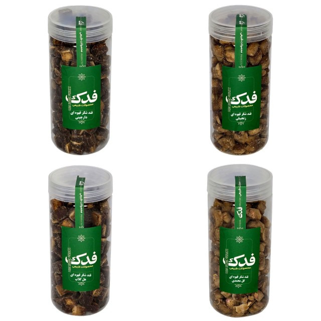 قند قهوه ای نیشکر طعم دار فدک سبز (450 گرم)