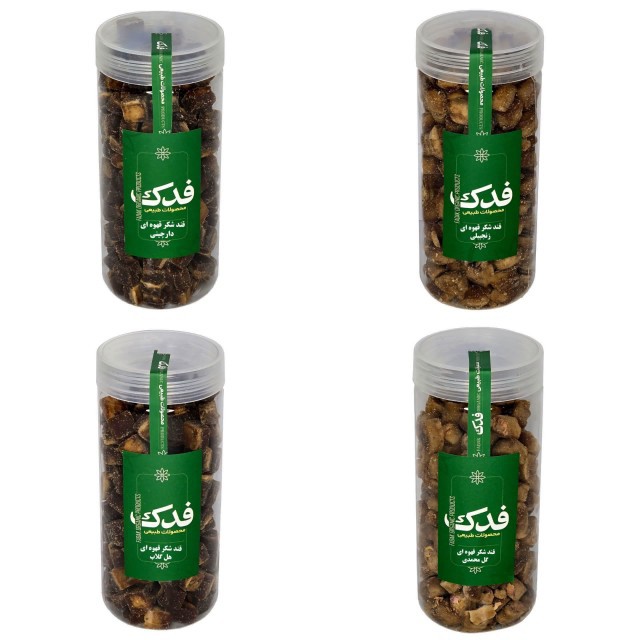 قند قهوه ای نیشکر طعم دار فدک سبز 450 گرم