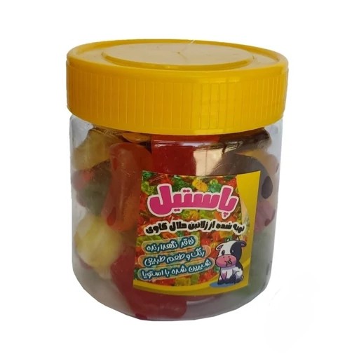 پاستیل شیرین شده با استویا 5ستاره فدک (200 گرم ظرفی)
