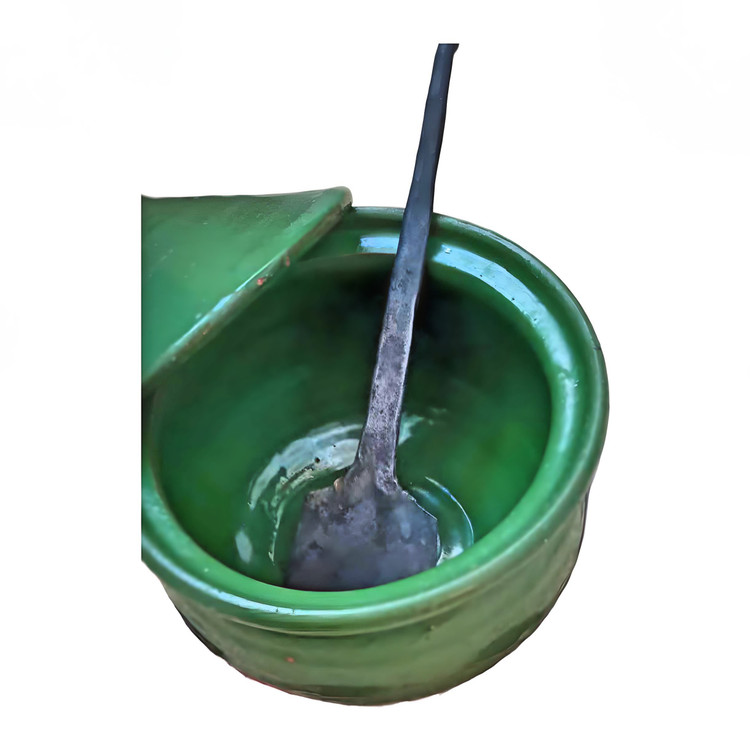 حسوم دسته چوبی - کفگیر آهنی حسوم - کفگیر سنتی فدک