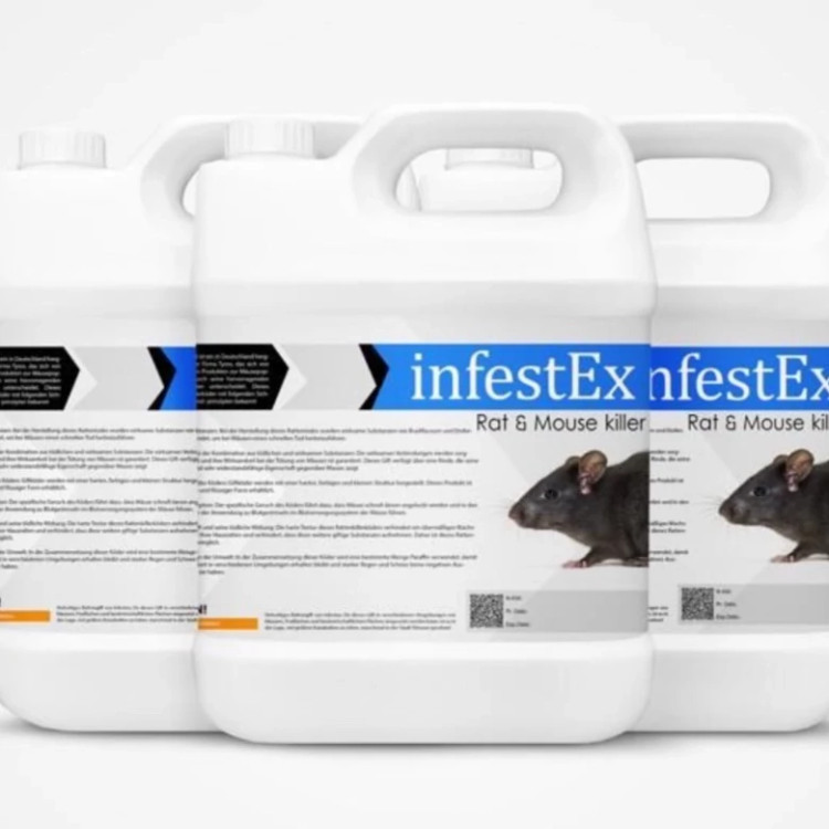 سم موش کش 4 لیتری عمده برند اینفستکس InfestEx ارسال رایگان به همراه سمپاش سرنوشابه ای مدل 1