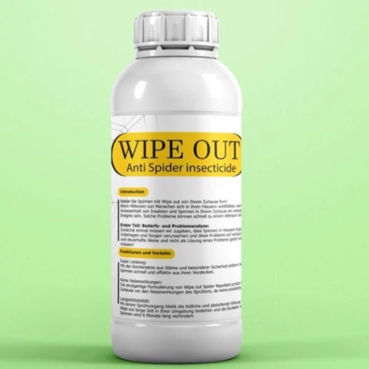 سم حشره کش ضد عنکبوت و رتیل Wipe out ارسال رایگان به همراه یک عدد سمپاش سرنوشابه ای مدل 1