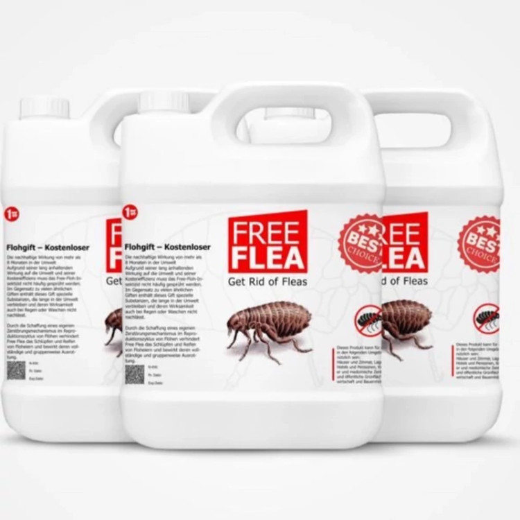 سم 4 لیتری عمده ضد کک Free flea کنه کش بسیار قدرتمند فری اف لیا ارسال رایگان به همراه یک عدد سمپاش سرنوشابه ای مدل 1