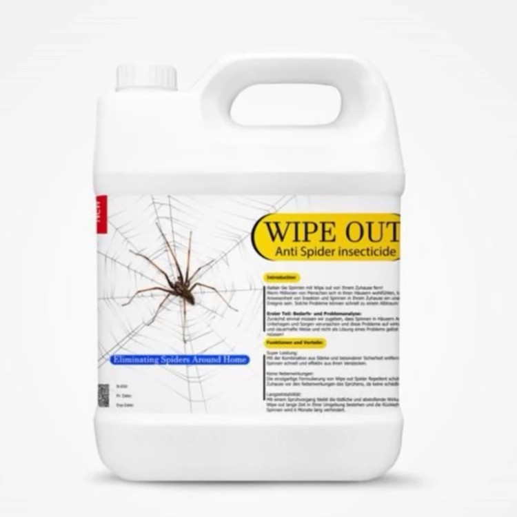 سم 4 لیتری عمده حشره کش ضد عنکبوت و رتیل Wipe out ارسال رایگان به همراه یک عدد سمپاش سرنوشابه ای مدل 1