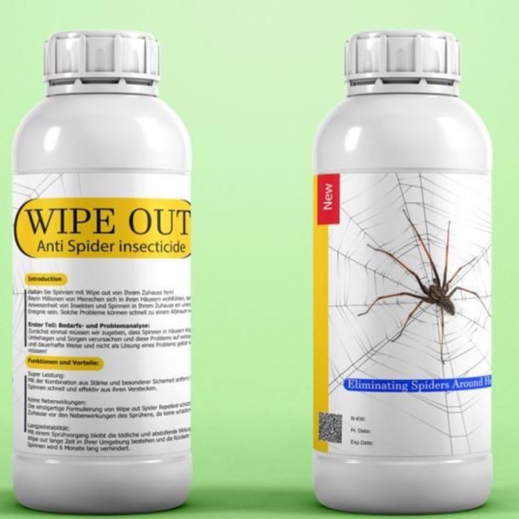 سم حشره کش ضد عنکبوت و رتیل Wipe out ارسال رایگان به همراه یک عدد سمپاش سرنوشابه ای