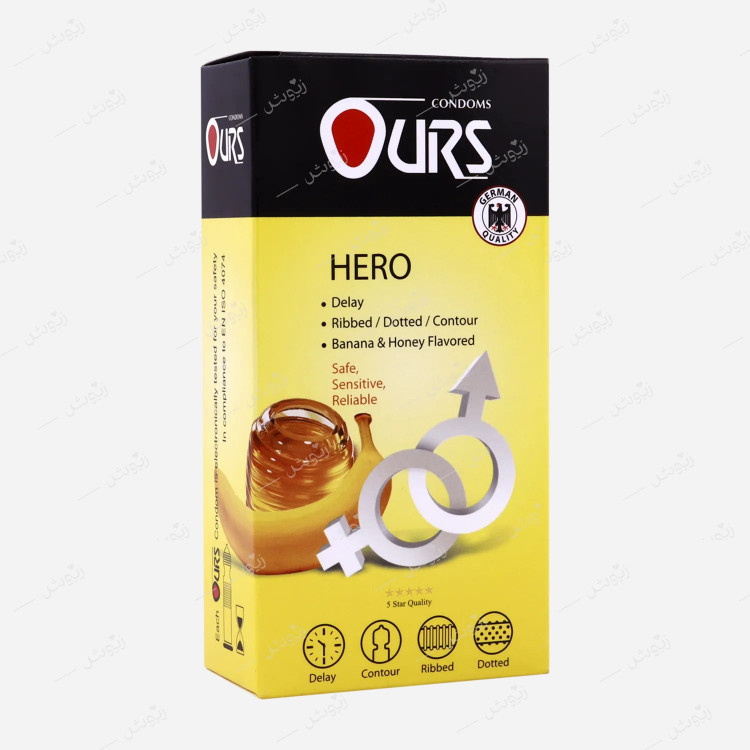 کاندوم اورز Ours مدل Hero - تاخیری - خاردار - حلقه دار
