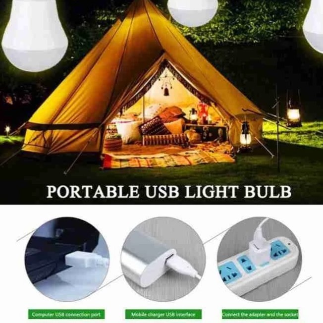 چراغ آویز اضطراری LED USB مدل لامپ سیم دار 5 وات یو اس بی