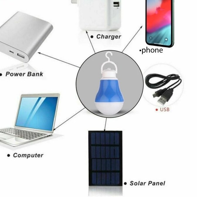 چراغ آویز اضطراری LED USB مدل لامپ سیم دار 5 وات یو اس بی