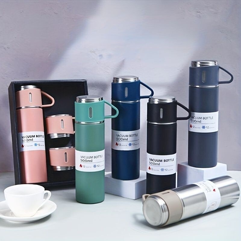 فلاکس سه کاپ سه لیوانه نیم لیتری مدل Vacuum Flask