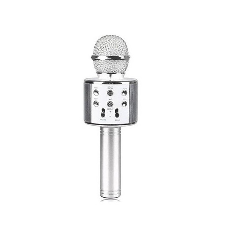 میکروفن اسپیکر شارژی بلوتوث - تغییر صدا - چراغ LED - رم خور - رادیو - فلش خور