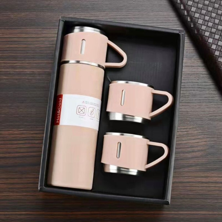 فلاسک سه کاپ سه لیوانه نیم لیتری مدل Vacuum Flask - مناسب هدیه