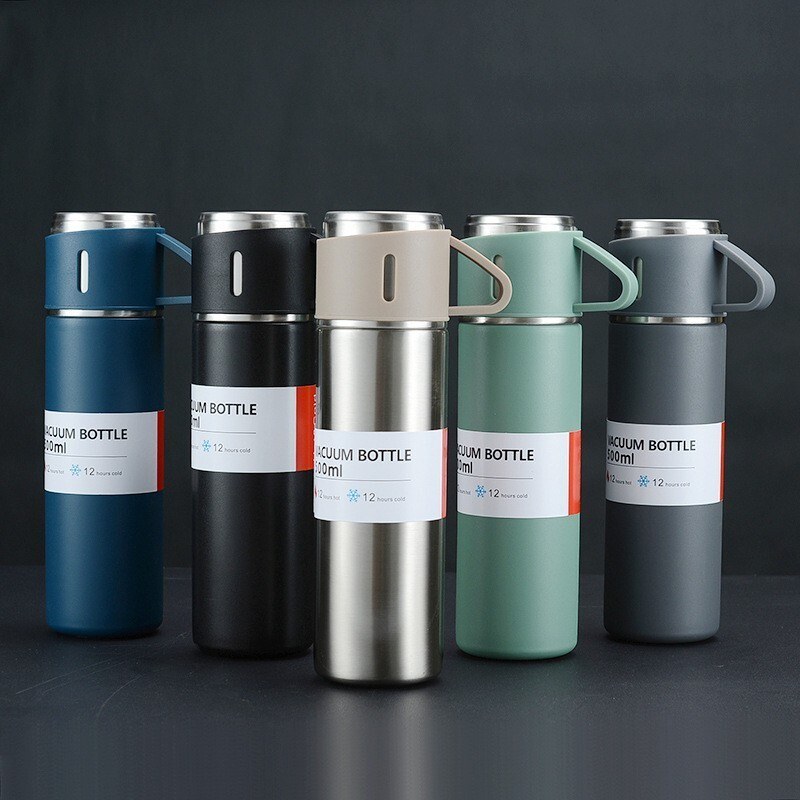 فلاسک سه کاپ سه لیوانه نیم لیتری مدل Vacuum Flask - مناسب هدیه