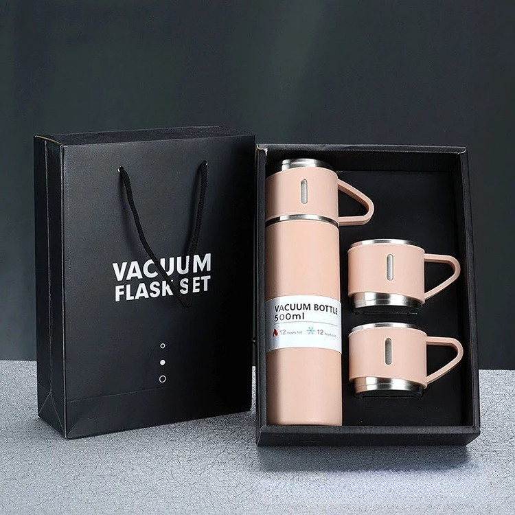 فلاسک سه کاپ سه لیوانه نیم لیتری مدل Vacuum Flask - مناسب هدیه