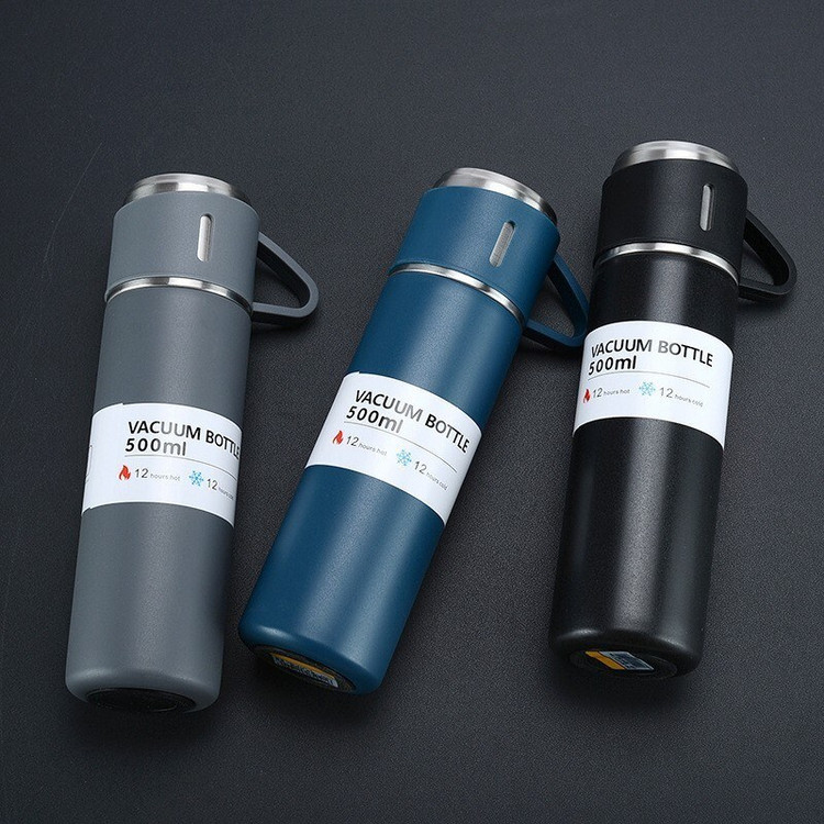 فلاسک سه کاپ سه لیوانه نیم لیتری مدل Vacuum Flask - مناسب هدیه