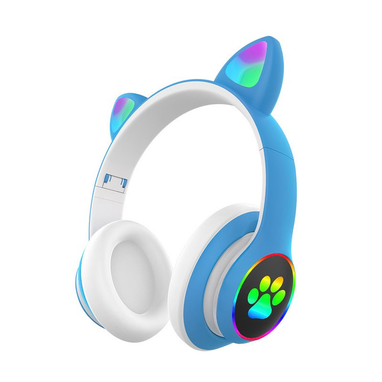 هدفون بلوتوثی مدل گربه ای MZ-023 رنگبندی- رقص نور - رادیو - مموری - USB