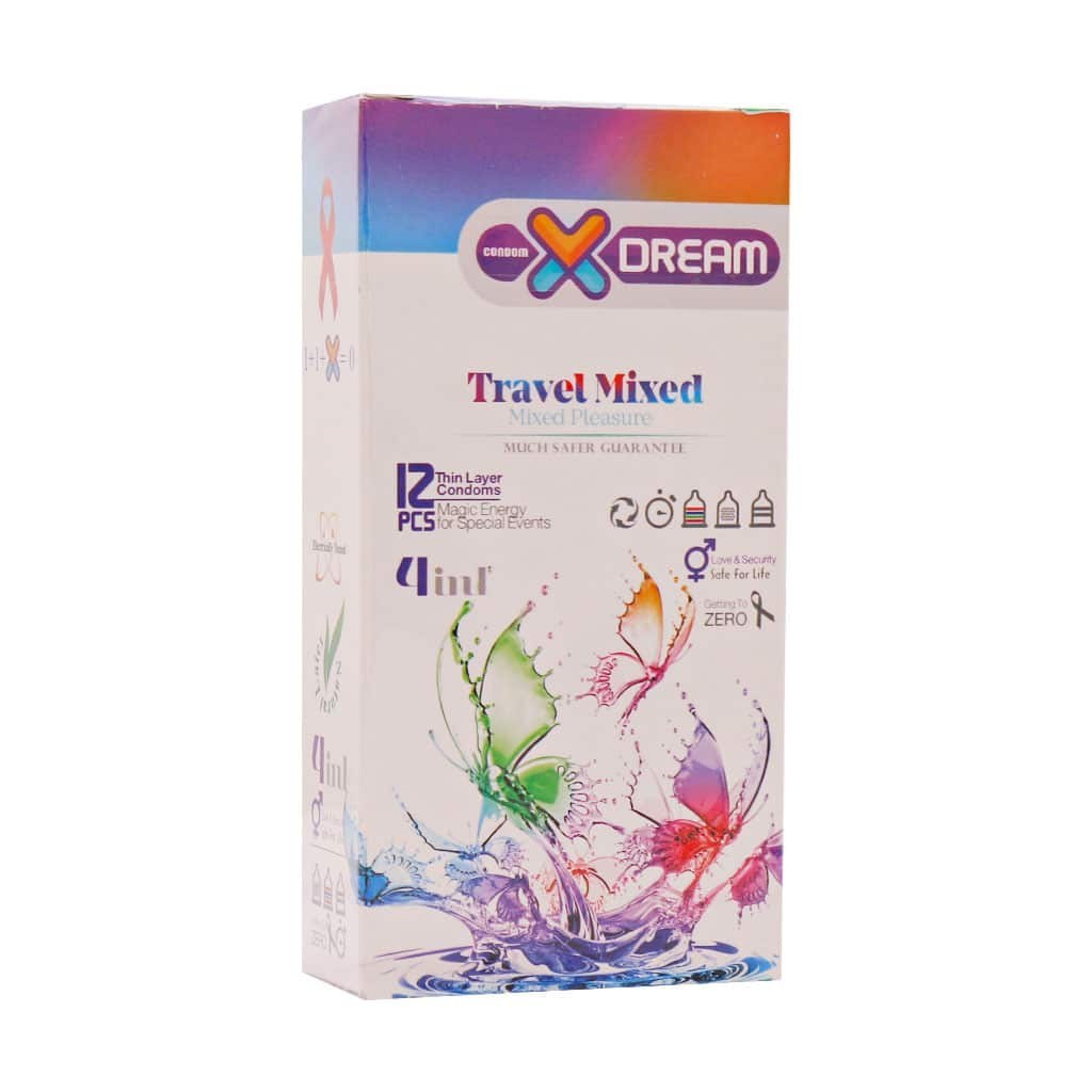 کاندوم مسافرتی ایکس دریم مدل Travel Mixed بسته 12 عددی
