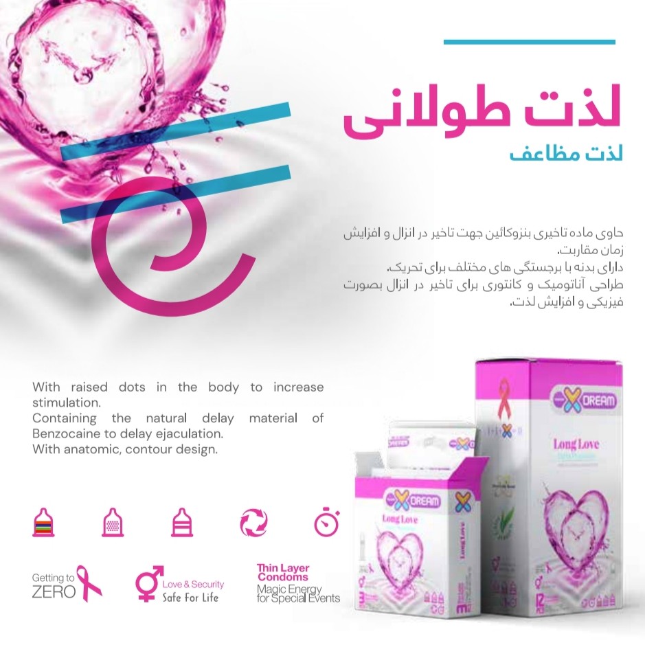 کاندوم longlove ایکس دریم بسته 12عددی