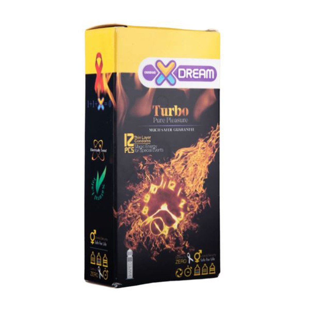 کاندوم خاردار و تاخیری توربو ایکس دریم XDream Turbo بسته 12 عددی