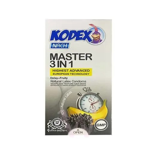 کاندوم تاخیری کدکس Master 3 In 1 بسته 12تایی
