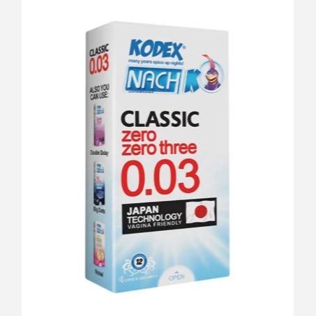 کاندوم ناچ کدکس مدل 0.03 کلاسیک بسته 12 عددی