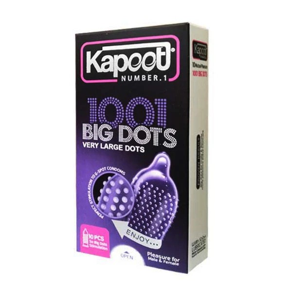 کاندوم خاردار کاپوت مدل 1001 big dots بسته 10تایی