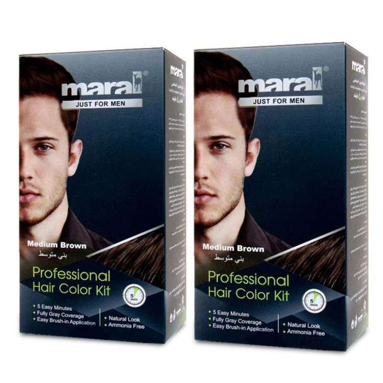 کیت رنگ مو مارال مدل 02 حجم 100 میلی لیتر رنگ قهوه ای متوسط مجموعه2 عددی