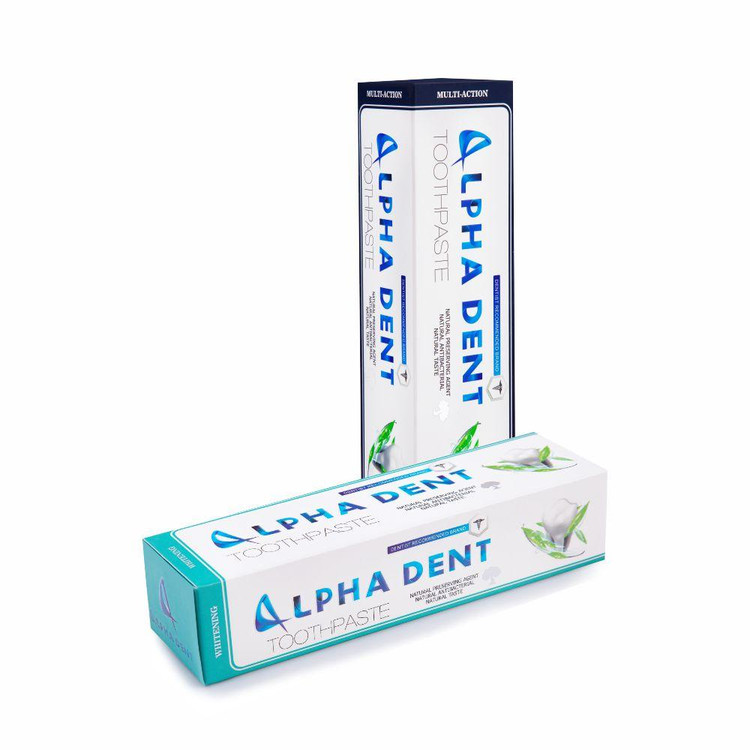 خمیر دندان آلفادنت مدل multi action و whitening حجم 75 میلی لیتر