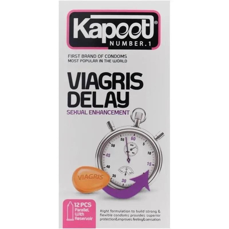 کاندوم تاخیری کاپوت مدل VIAGRIS DELAY سه بسته 12 عددی