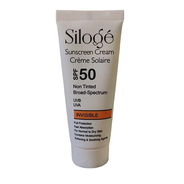کرم ضد آفتاب بدون رنگ سیلوژه SPF 50 مدل NON TINTED 50+ INVISIBLE مناسب پوست های نرمال تا خشک حجم 40 میلی لیتر