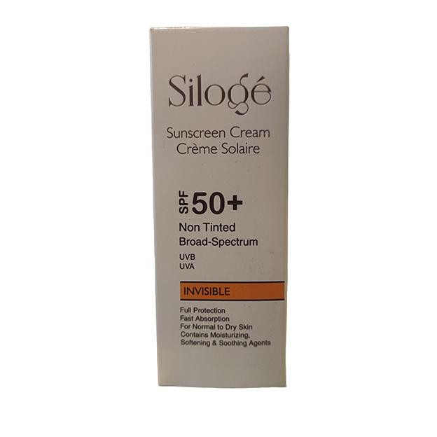 کرم ضد آفتاب بدون رنگ سیلوژه SPF 50 مدل NON TINTED 50+ INVISIBLE مناسب پوست های نرمال تا خشک حجم 40 میلی لیتر