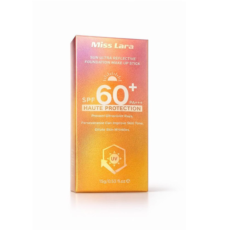 استیک ضد آفتاب رنگی صورت میس لارا SPF 60 مدل Haute شماره 12 محافظ UVA ،UVB مناسب برای انواع پوست حجم 30 میلی لیتر
