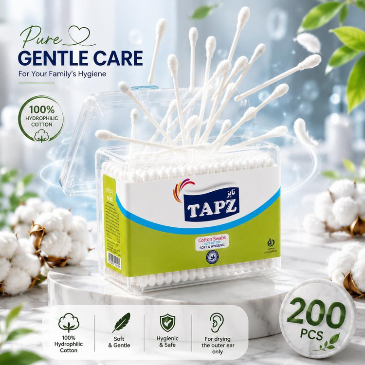 گوش پاک کن تاپز مدل Box صد و بیست بسته 200 عددی