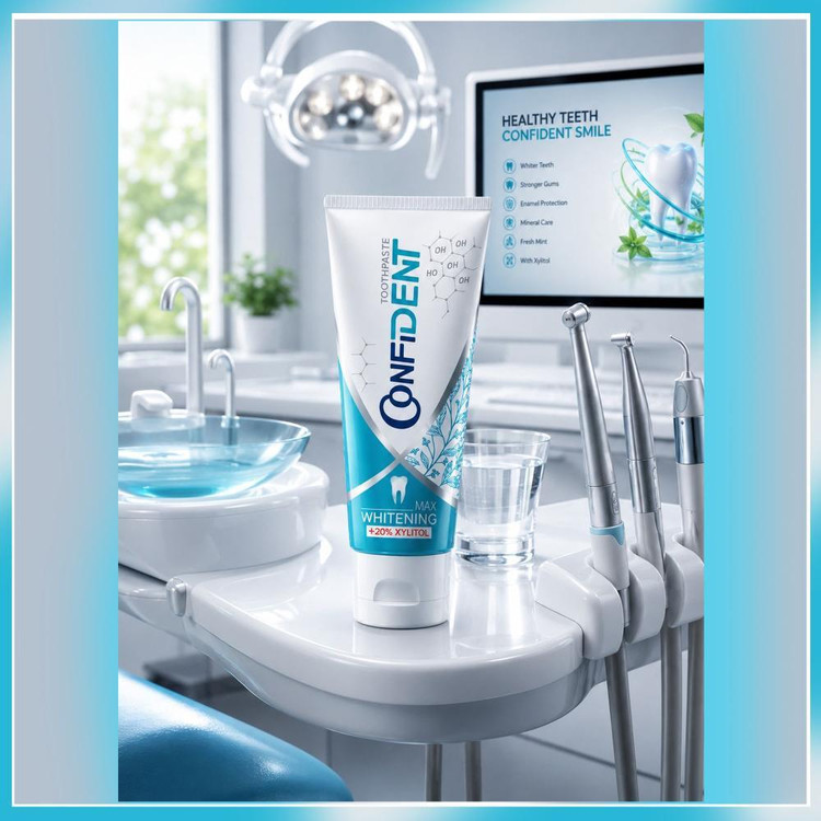 خمیر دندان سفید کننده کانفیدنت مدل Whitening-Max06 مناسب برای انواع دندان حجم 100 میلی لیتر مجموعه 6 عددی