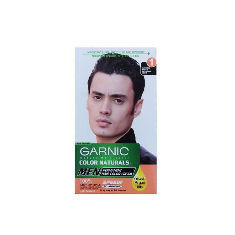 کیت رنگ مو گارنیک شماره 1 حجم 50 میلی لیتر رنگ مشکی طبیعی