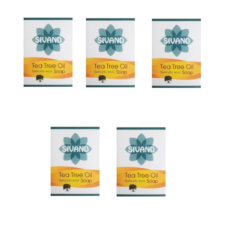 صابون ضد جوش سیوند مدل Tee Tree Oil وزن 90 گرم مجموعه 5 عددی