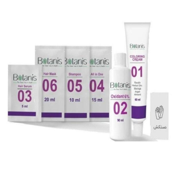 کیت رنگ مو بوتانیس شماره 6.1 حجم 60 میلی لیتر رنگ بلوند دودی تیره