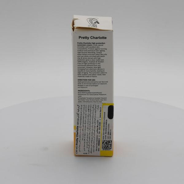 کرم ضدآفتاب بدون رنگ شارلوت SPF50 مدل 848304 مناسب برای انواع پوست حجم 30 میلی لیتر