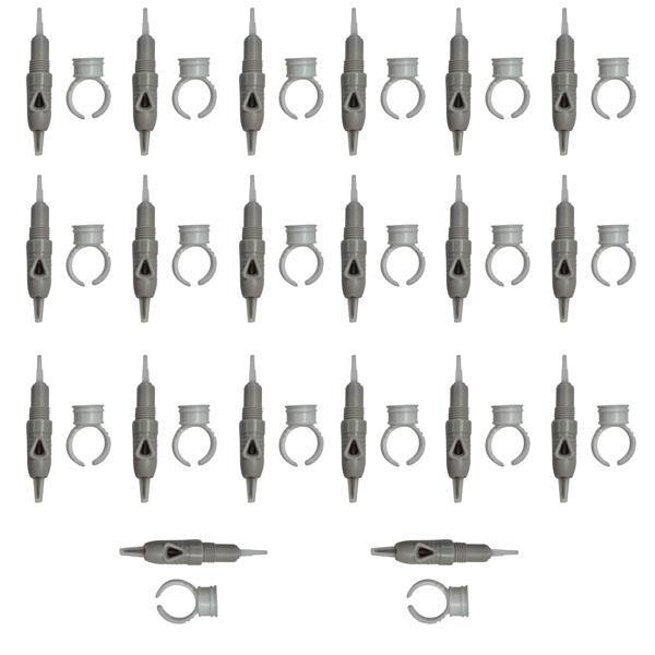 کارتریج میکرونیدلینگ مدل FLAT NEEDLE 5 به همراه تشتک تتو مجموعه 20 عددی