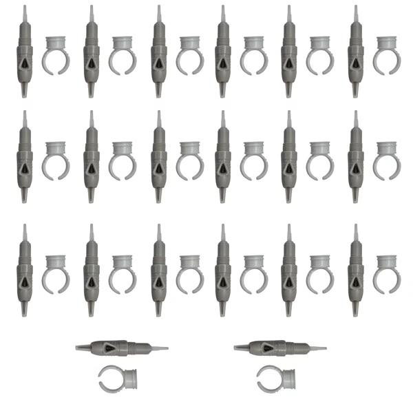 کارتریج میکرونیدلینگ مدل FLAT NEEDLE 5 به همراه تشتک تتو مجموعه 20 عددی