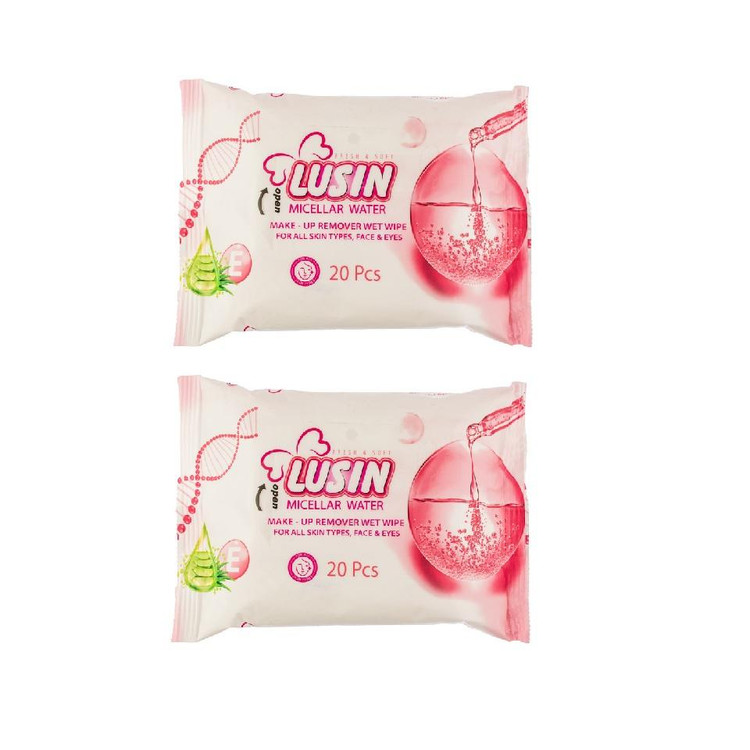 دستمال مرطوب لوسین مدل Micellar Water دو بسته 20 عددی