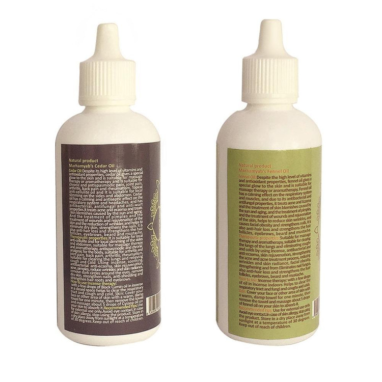 روغن تقویت کننده مو، مژه و ابرو مرهم یاب مدل رازیانه و سرو کوهی حجم 80 میلی لیتر مجموعه 2 عددی